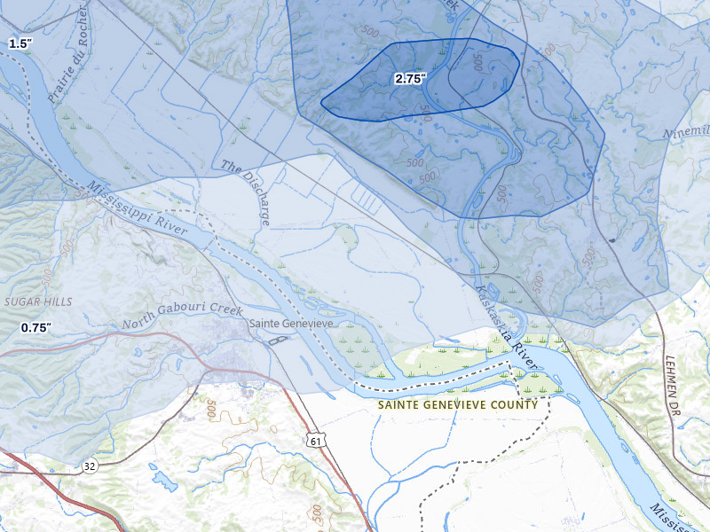 NEXRAD radar-signature map of the hail storm over Modoc, IL on May 31, 2026