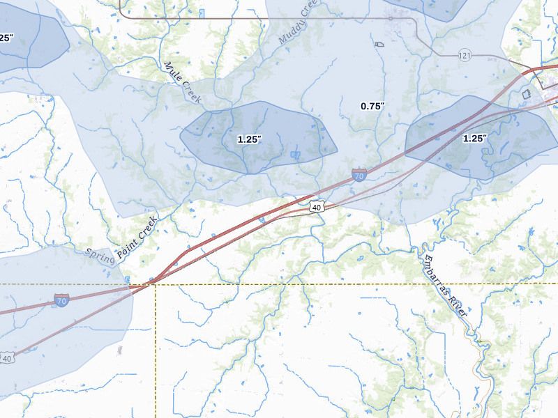 NEXRAD radar-signature map of the hail over Montrose, IL