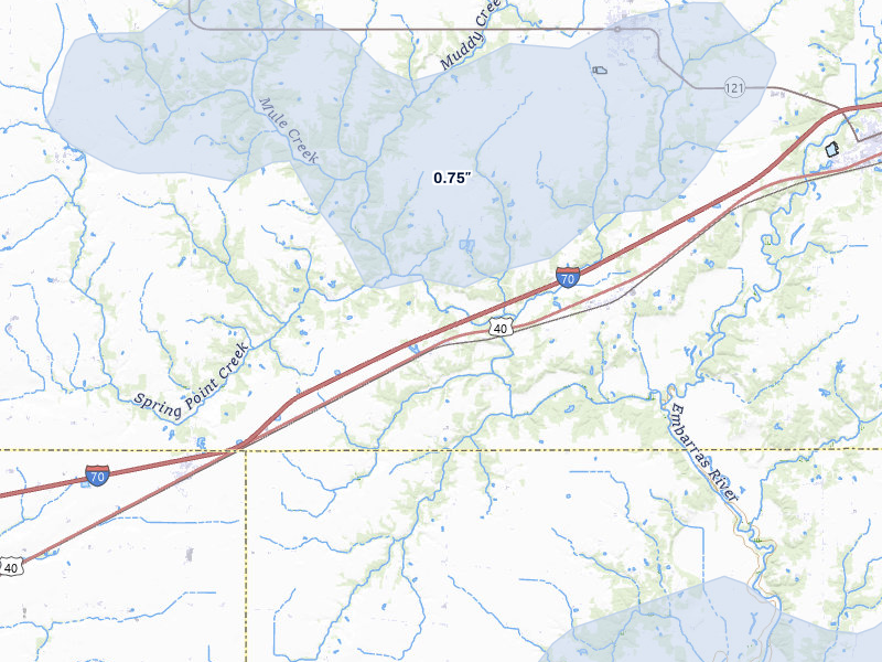 NEXRAD radar-signature map of the hail storm over Montrose, IL on May 4, 2026