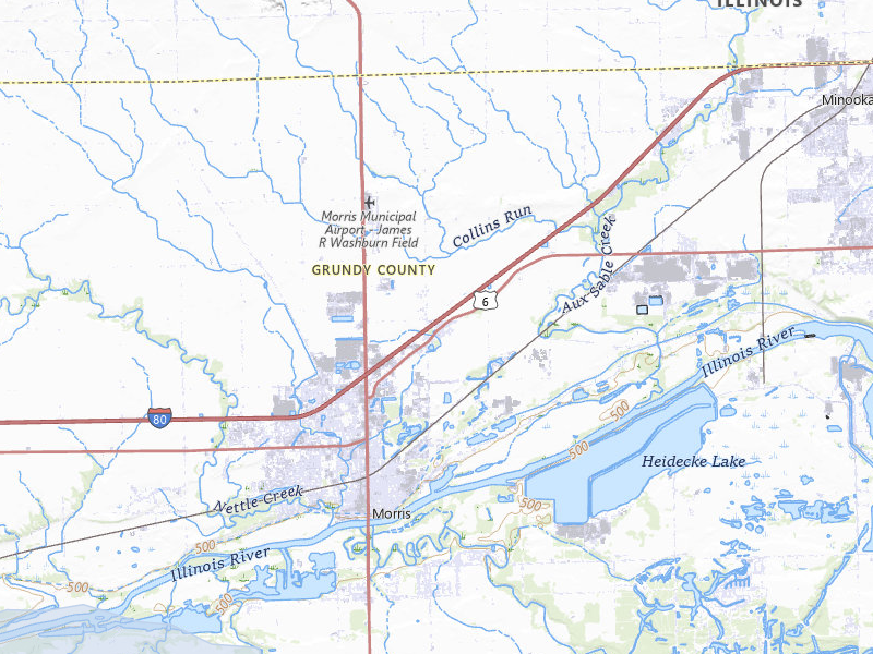 NEXRAD radar-signature map of the hail over Morris, IL