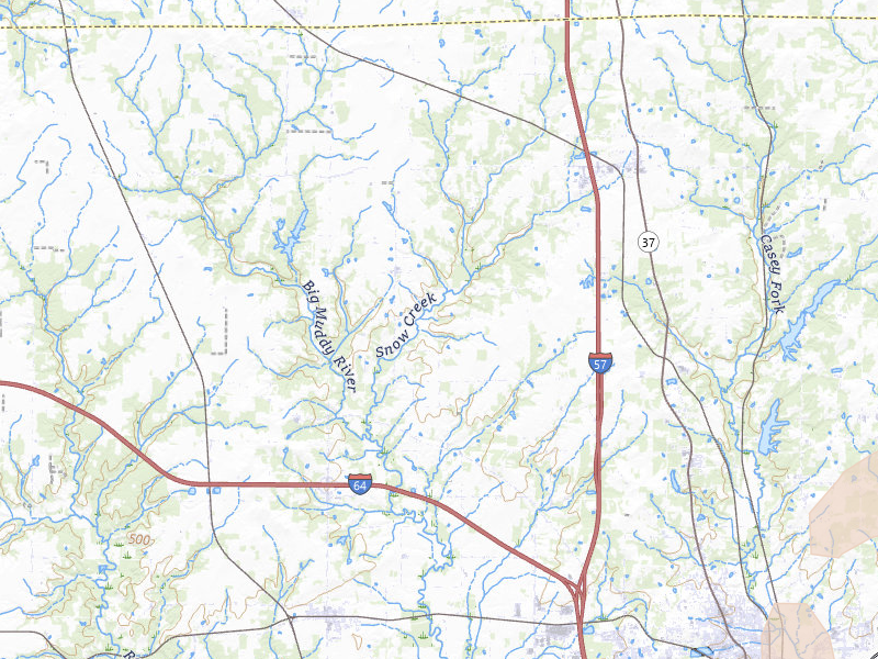 Radar-estimated hail-size map of the storm over Mount Vernon, IL on Jul 4, 2026