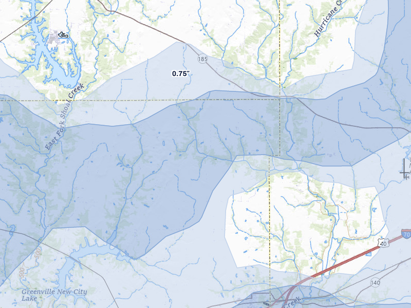 NEXRAD radar-signature map of the hail over Mulberry Grove, IL