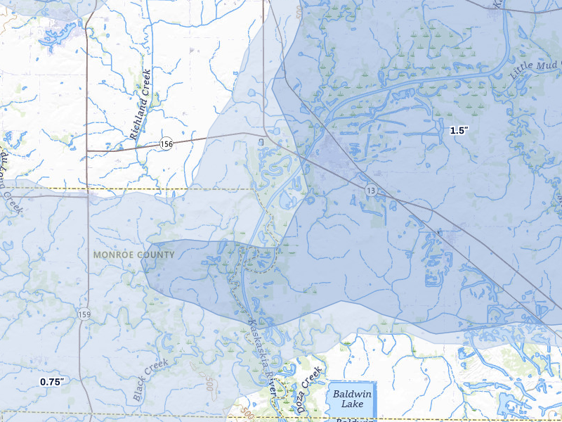 NEXRAD radar-signature map of the hail storm over New Athens, IL on May 31, 2026