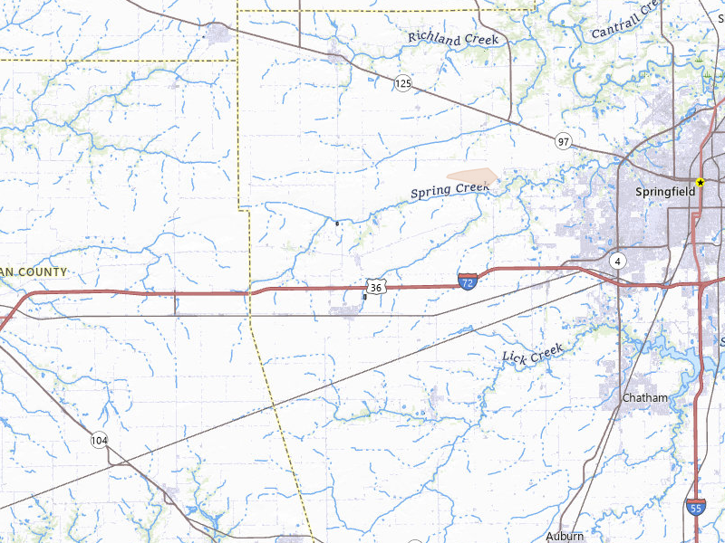 Radar-estimated hail-size map of the storm over New Berlin, IL on Mar 26, 2026
