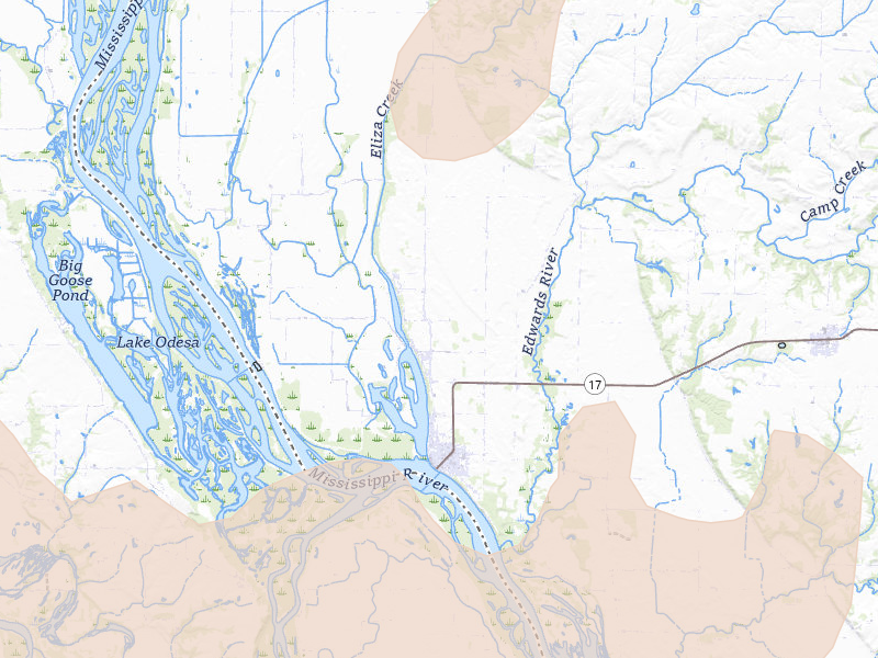 Radar-estimated hail-size map of the storm over New Boston, IL on Jun 11, 2026