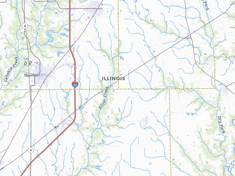 Radar-estimated hail-size map of the storm over New Douglas, IL on Mar 4, 2026
