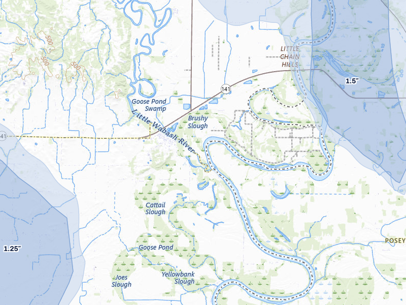 NEXRAD radar-signature map of the hail storm over New Haven, IL on Jul 26, 2026