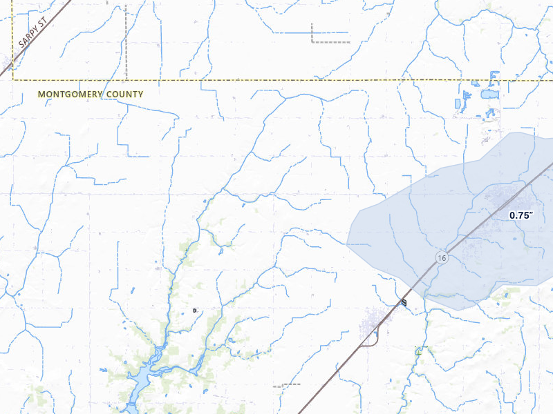 NEXRAD radar-signature map of the hail storm over Nokomis, IL on May 4, 2026