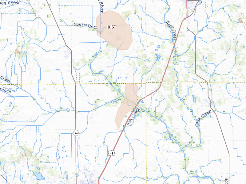 Radar-estimated hail-size map of the storm over Norris City, IL