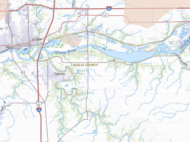 Radar-estimated hail-size map of the storm over Oglesby, IL on Aug 12, 2026