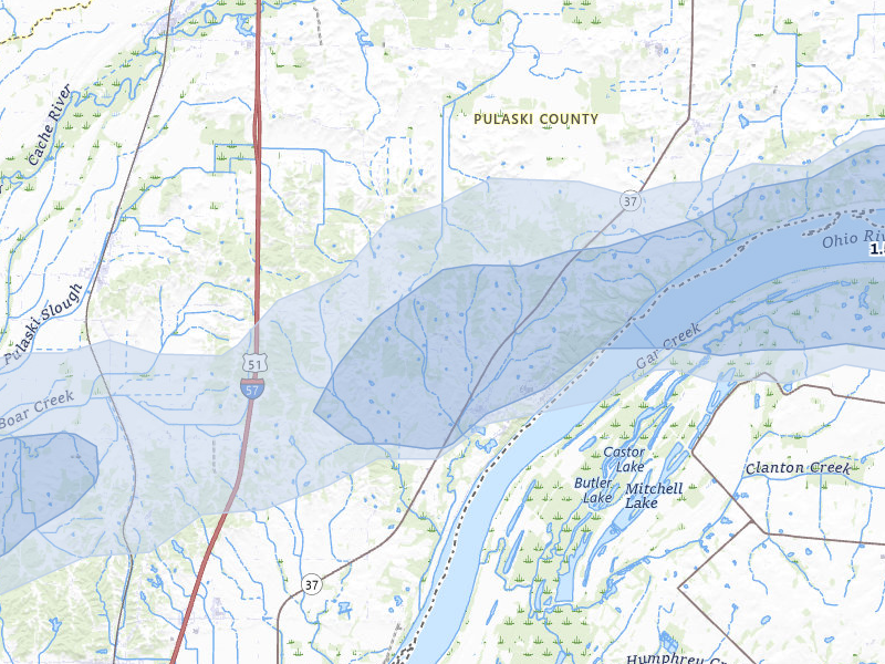 NEXRAD radar-signature map of the hail over Olmsted, IL