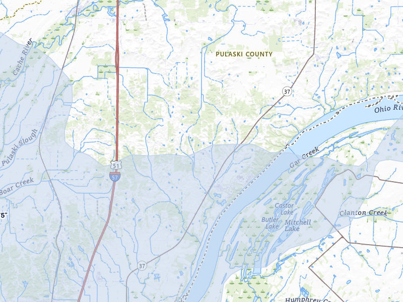 NEXRAD radar-signature map of the hail storm over Olmsted, IL on Jul 9, 2026
