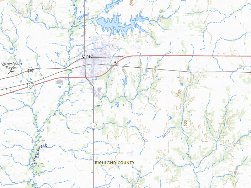 Radar-estimated hail-size map of the storm over Olney, IL on May 16, 2026