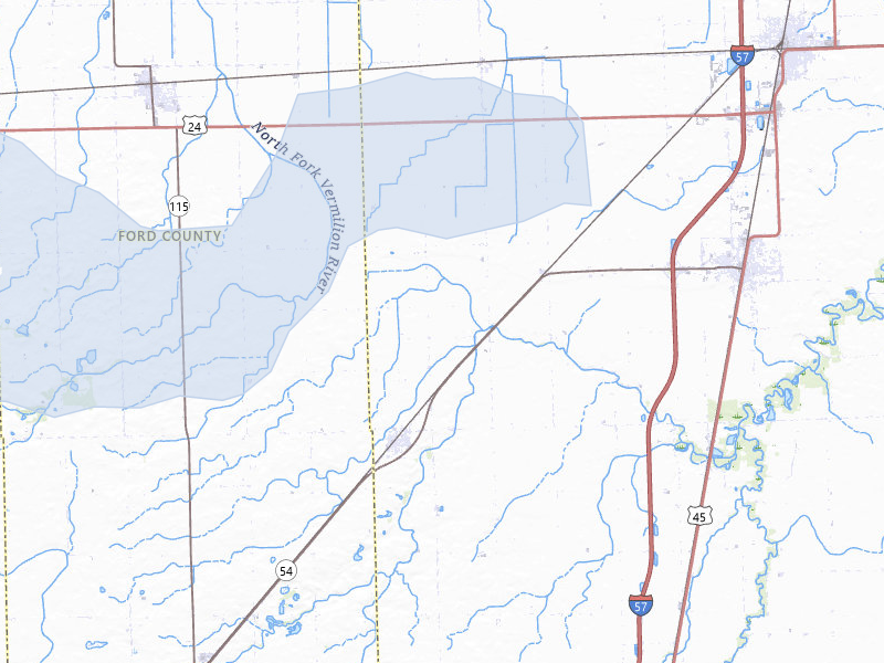 NEXRAD radar-signature map of the hail storm over Onarga, IL on May 4, 2026