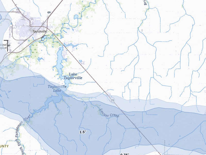 NEXRAD radar-signature map of the hail storm over Owaneco, IL on Mar 26, 2026
