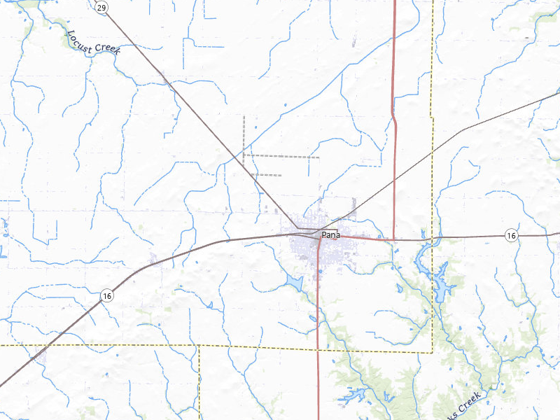 NEXRAD radar-signature map of the hail over Pana, IL
