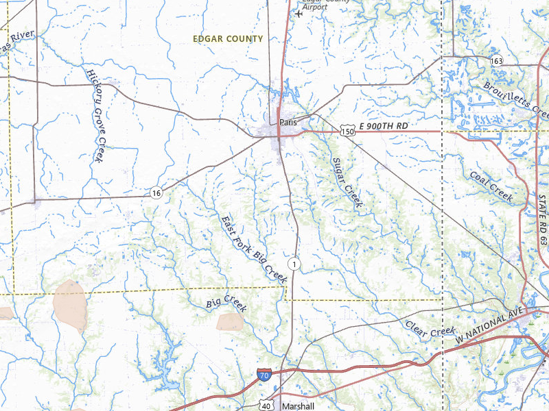 Radar-estimated hail-size map of the storm over Paris, IL on Apr 27, 2026
