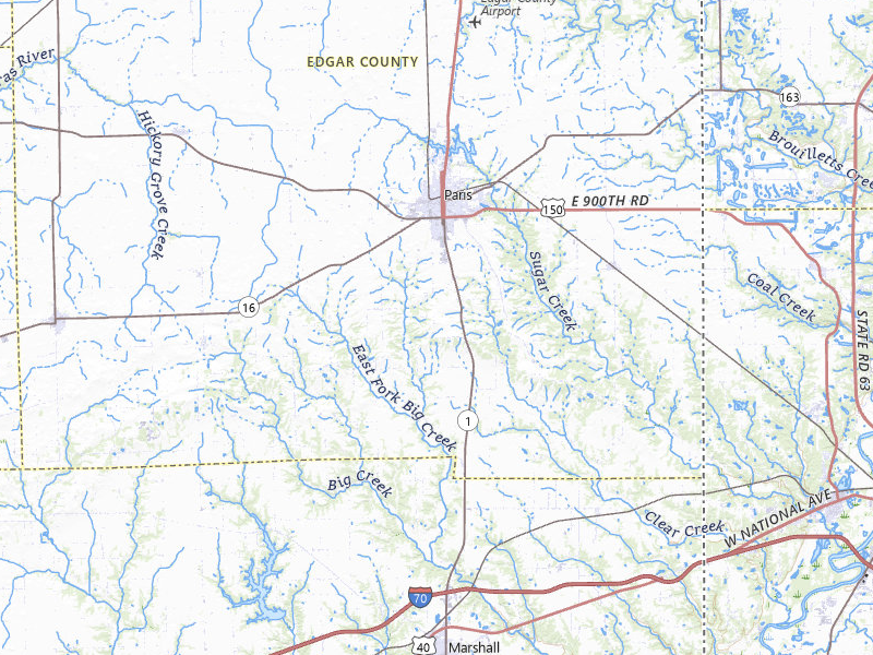 Radar-estimated hail-size map of the storm over Paris, IL on May 4, 2026