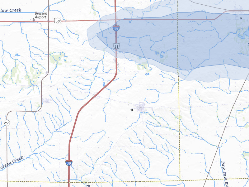 NEXRAD radar-signature map of the hail storm over Paw Paw, IL on Mar 30, 2026