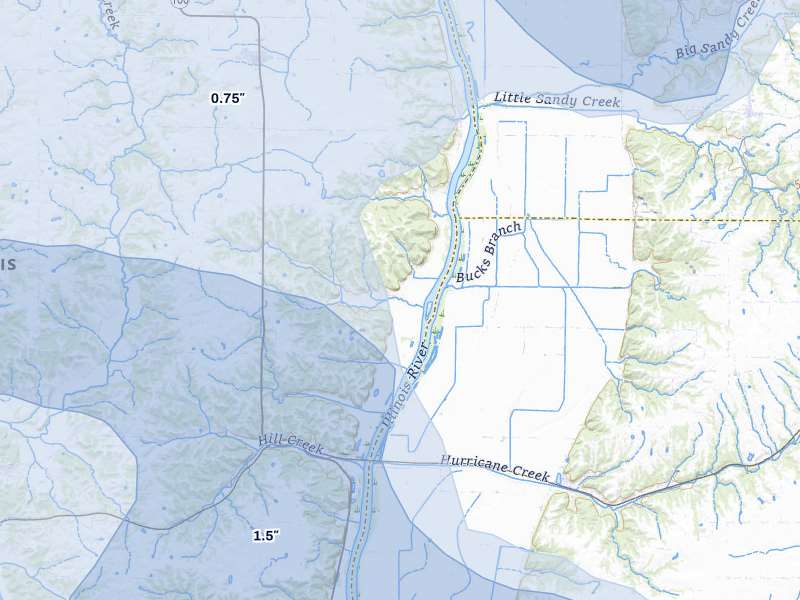 NEXRAD radar-signature map of the hail storm over Pearl, IL on May 4, 2026