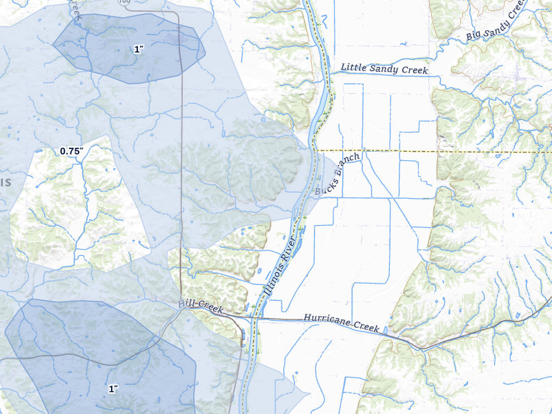 NEXRAD radar-signature map of the hail storm over Pearl, IL on May 31, 2026