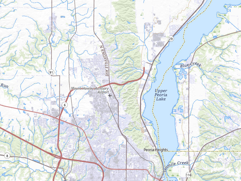 Radar-estimated hail-size map of the storm over Peoria, IL on Mar 31, 2026