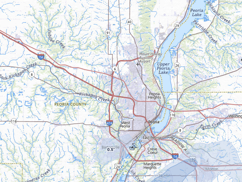 NEXRAD radar-signature map of the hail storm over Peoria, IL on Apr 3, 2026