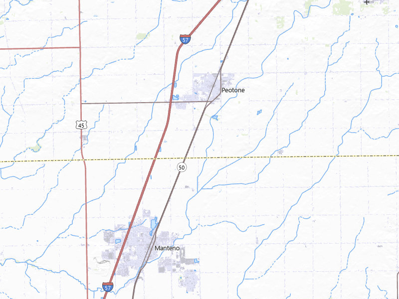 Radar-estimated hail-size map of the storm over Peotone, IL on Mar 31, 2026