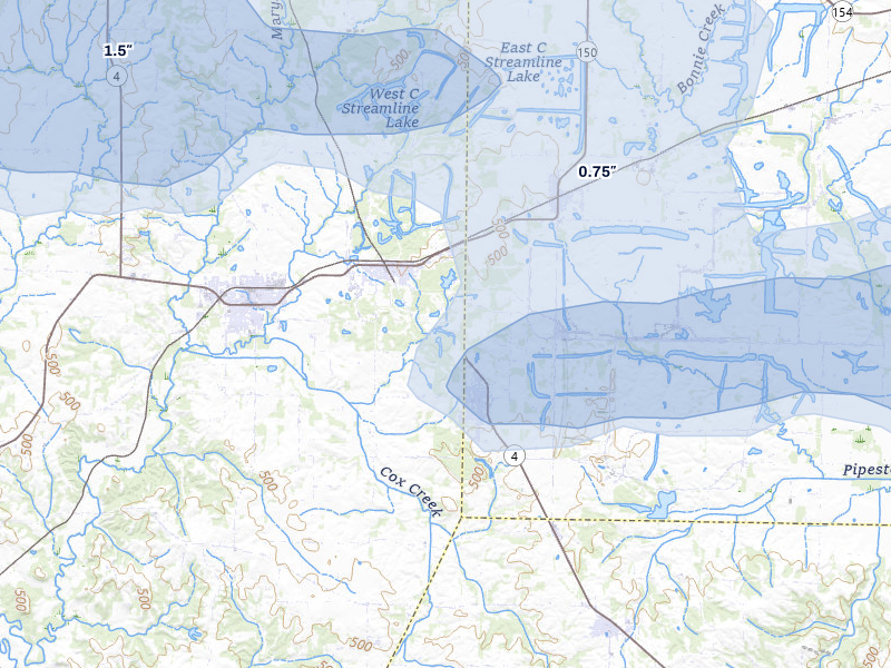 NEXRAD radar-signature map of the hail over Percy, IL