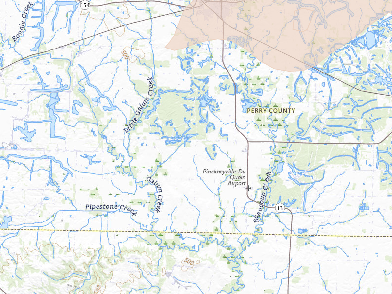 Radar-estimated hail-size map of the storm over Pinckneyville, IL on Apr 27, 2026