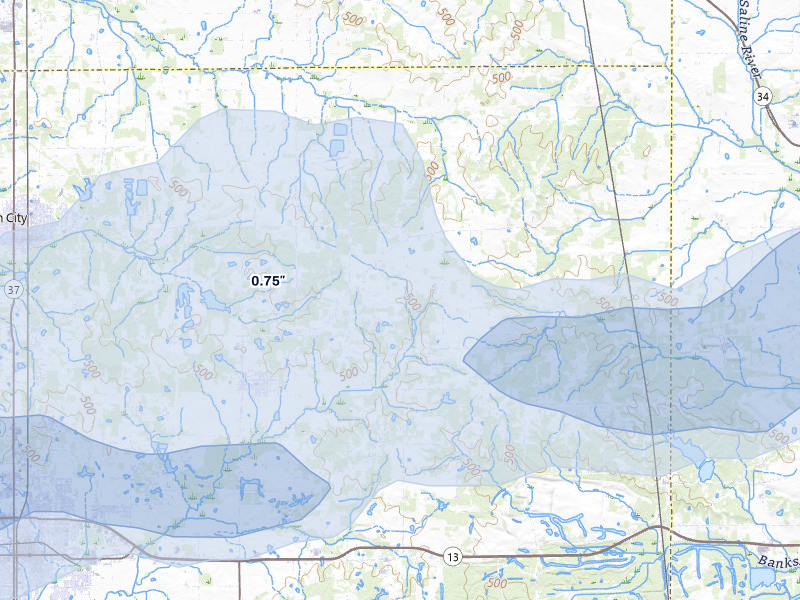 NEXRAD radar-signature map of the hail storm over Pittsburg, IL on Mar 4, 2026