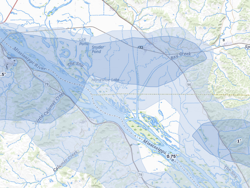 NEXRAD radar-signature map of the hail storm over Pleasant Hill, IL on May 3, 2026