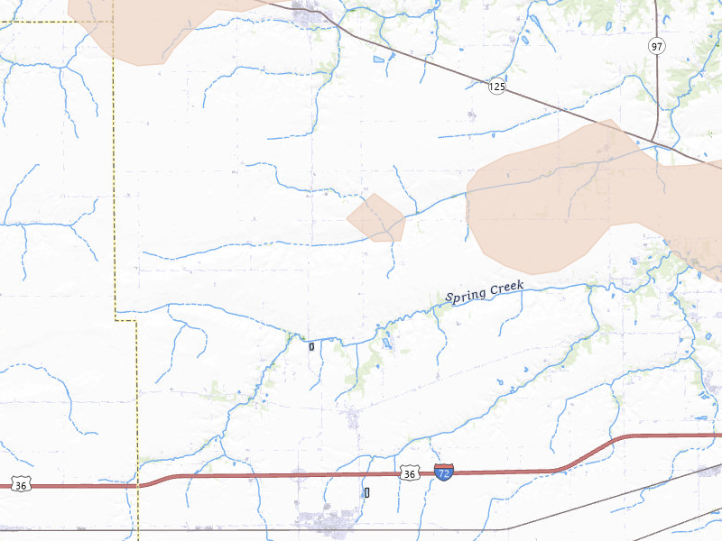 Radar-estimated hail-size map of the storm over Pleasant Plains, IL on Mar 3, 2026