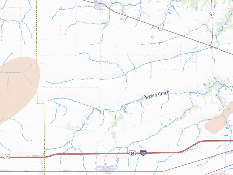 Radar-estimated hail-size map of the storm over Pleasant Plains, IL on Jun 11, 2026