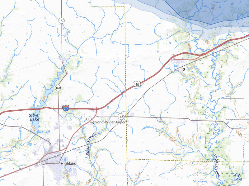 NEXRAD radar-signature map of the hail storm over Pocahontas, IL on May 4, 2026