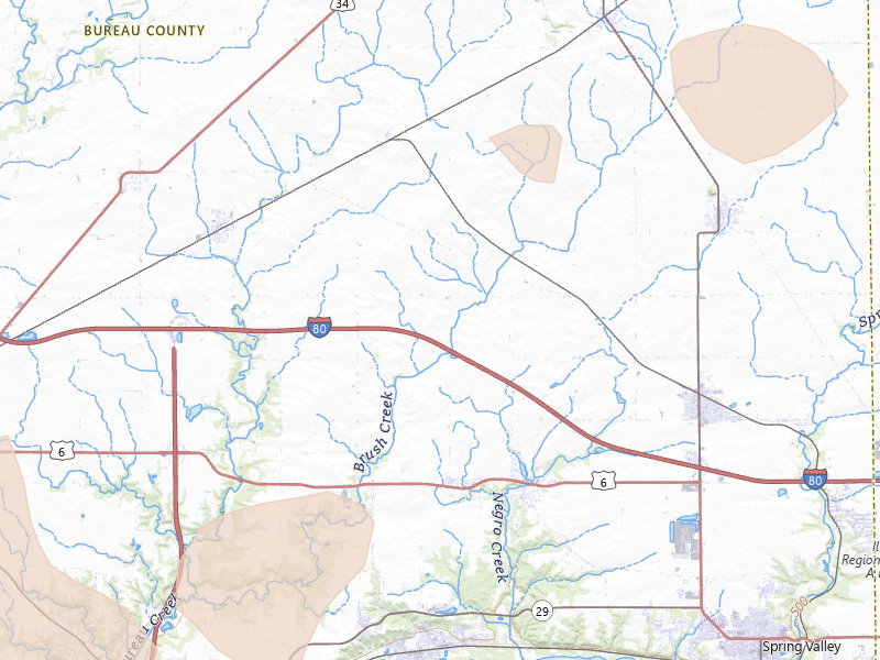 Radar-estimated hail-size map of the storm over Princeton, IL on Aug 11, 2026