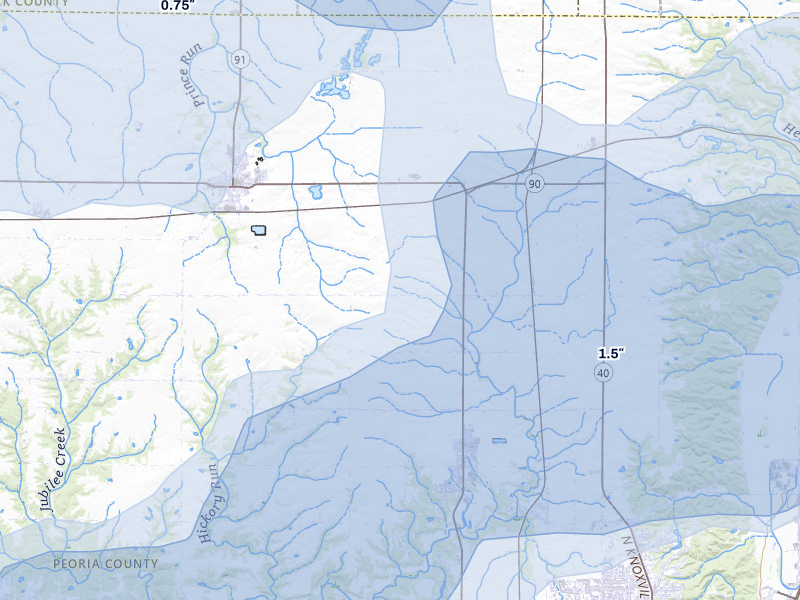 NEXRAD radar-signature map of the hail storm over Princeville, IL on Apr 2, 2026