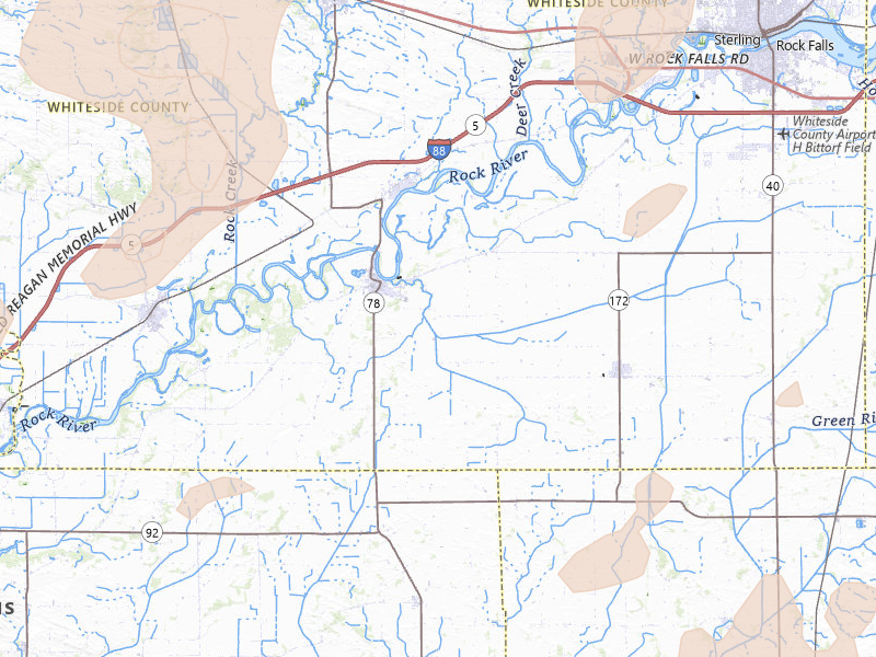 Radar-estimated hail-size map of the storm over Prophetstown, IL on Jul 3, 2026