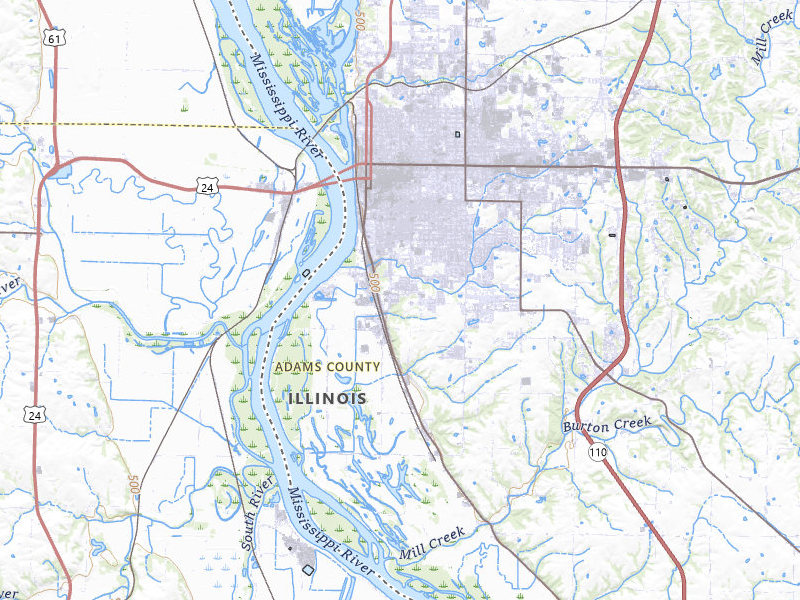 Radar-estimated hail-size map of the storm over Quincy, IL on Jun 10, 2026