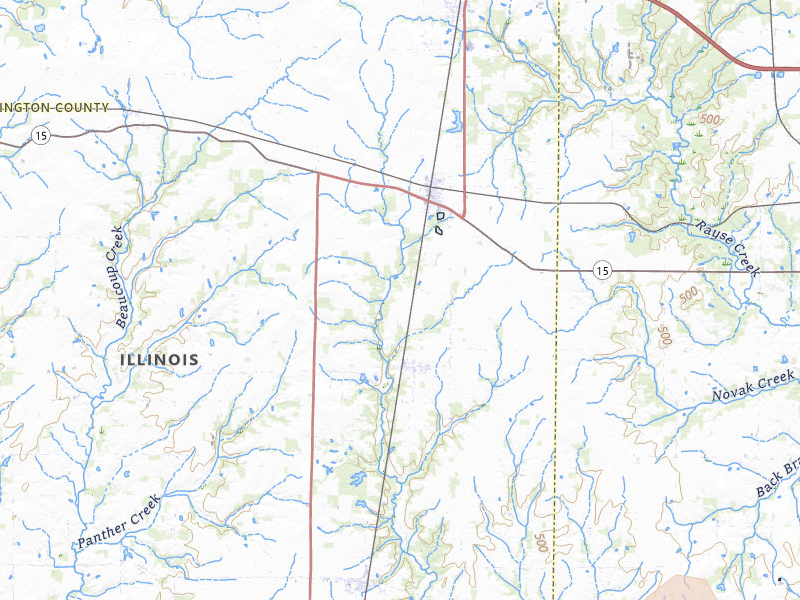 Radar-estimated hail-size map of the storm over Radom, IL on Jul 8, 2026