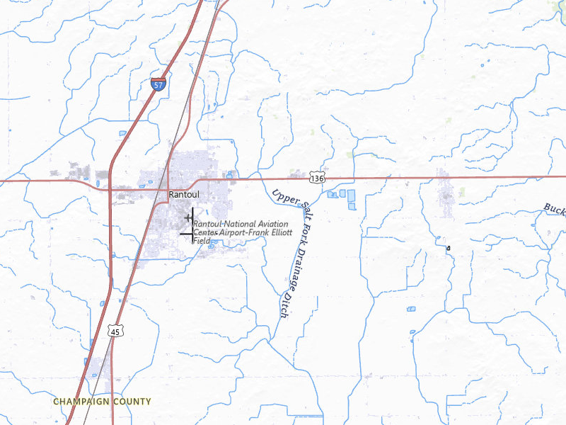 Radar-estimated hail-size map of the storm over Rantoul, IL on Jul 27, 2026