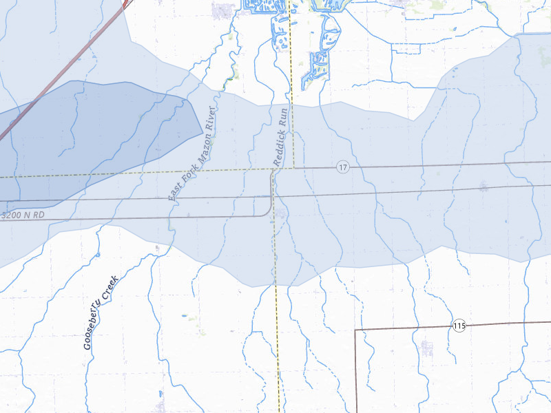 NEXRAD radar-signature map of the hail storm over Reddick, IL on May 4, 2026
