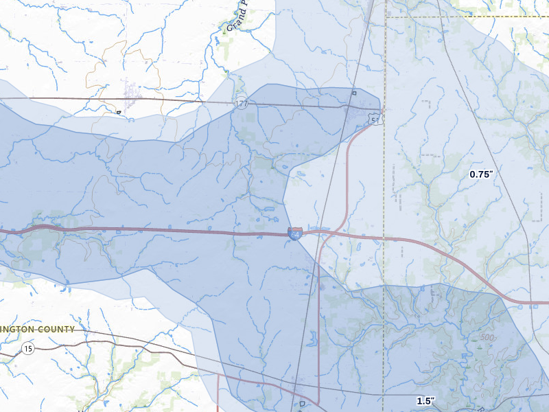 NEXRAD radar-signature map of the hail storm over Richview, IL on Apr 27, 2026