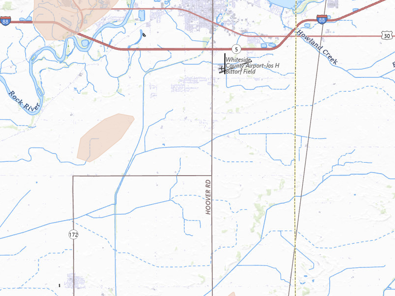 Radar-estimated hail-size map of the storm over Rock Falls, IL on Jul 3, 2026