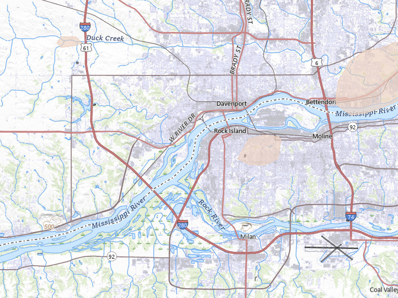 Radar-estimated hail-size map of the storm over Rock Island, IL on Jun 11, 2026