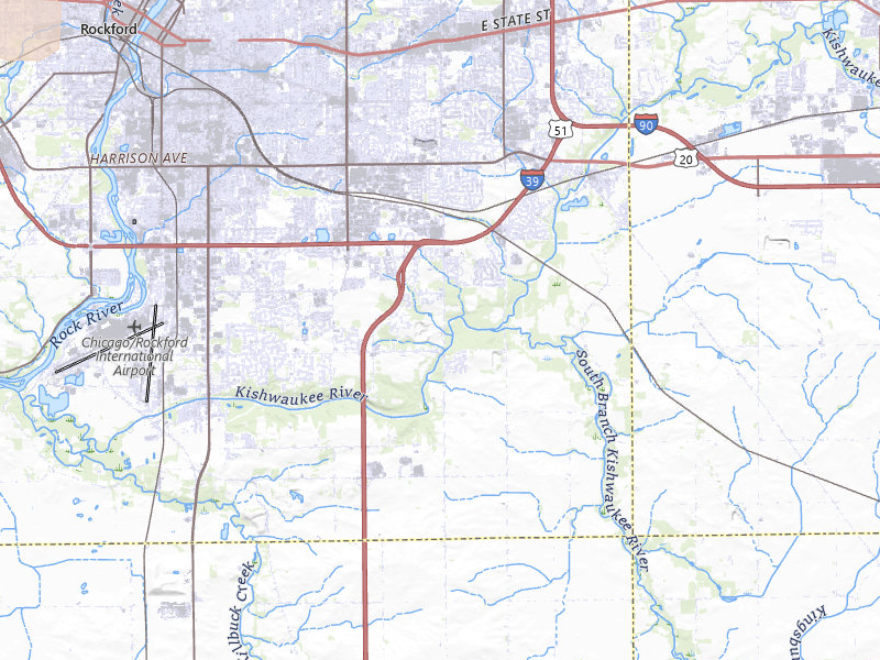 Radar-estimated hail-size map of the storm over Rockford, IL on Jun 24, 2026