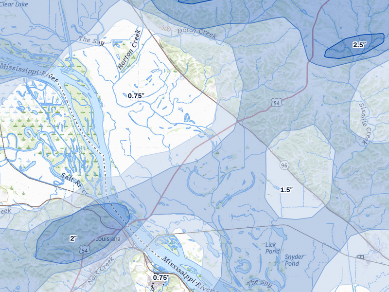NEXRAD radar-signature map of the hail storm over Rockport, IL on Apr 27, 2026