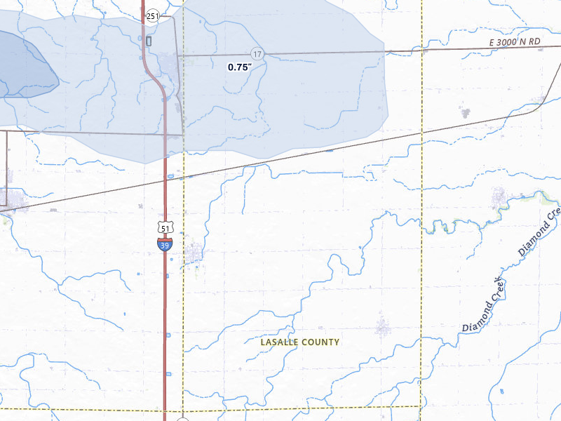 NEXRAD radar-signature map of the hail storm over Rutland, IL on May 15, 2026