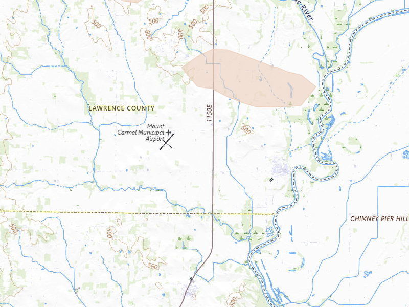 Radar-estimated hail-size map of the storm over Saint Francisville, IL