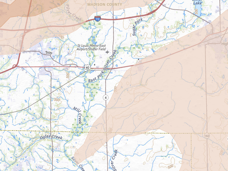 Radar-estimated hail-size map of the storm over Saint Jacob, IL on Apr 27, 2026